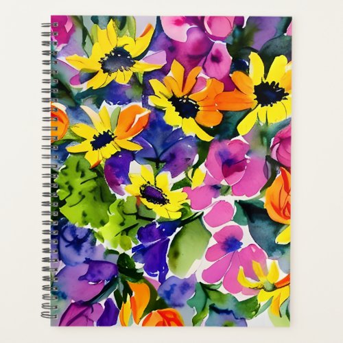 Colorful Watercolor Floral Art Planner