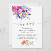 Colorful Watercolor Floral Baby Shower Invitation (Front)