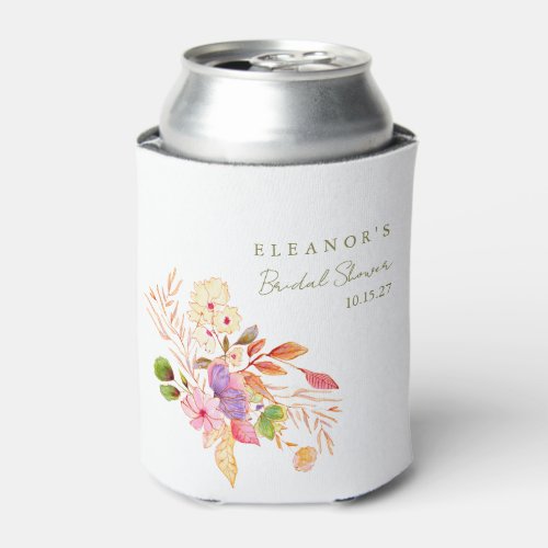 Colorful Watercolor Floral Brunch Bubbly Shower Can Cooler