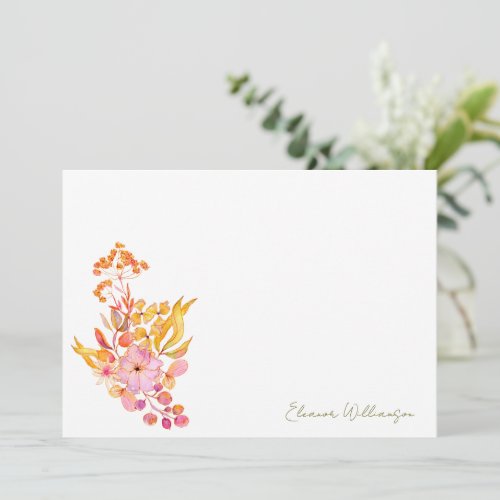 Colorful Watercolor Floral Brunch Bubbly Shower Thank You Card