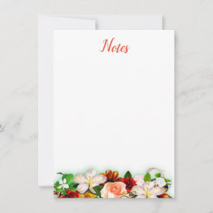 Colorful Watercolor Floral Calligraphy Script Note Card