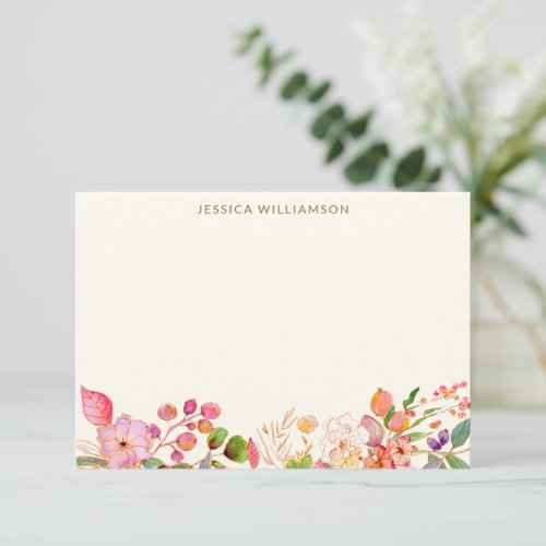 Colorful Watercolor Floral Custom Baby Shower Thank You Card