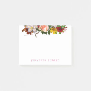 Colorful Watercolor Floral Elegant Modern Template Post-it Notes