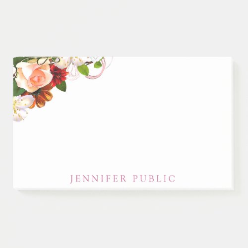 Colorful Watercolor Floral Elegant Modern Template Post_it Notes