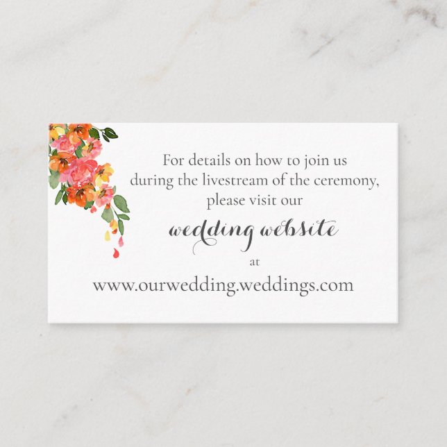 Colorful Watercolor Floral Enclosure Card (Front)