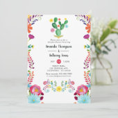 Colorful Watercolor Floral Fiesta Couples Shower Invitation (Standing Front)