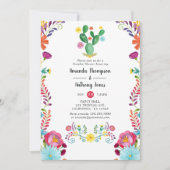 Colorful Watercolor Floral Fiesta Couples Shower Invitation (Front)