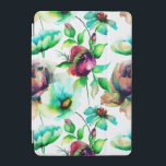 Colorful WaterColor Floral Illustration iPad Mini Cover<br><div class="desc">Cool colorful flowers pattern,  pastel tones white background and dark red and brown accents.</div>