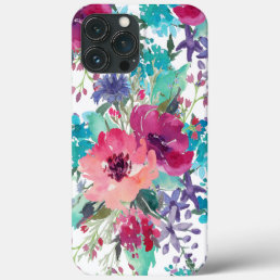 Colorful Watercolor Floral Pattern iPhone 13 Pro Max Case