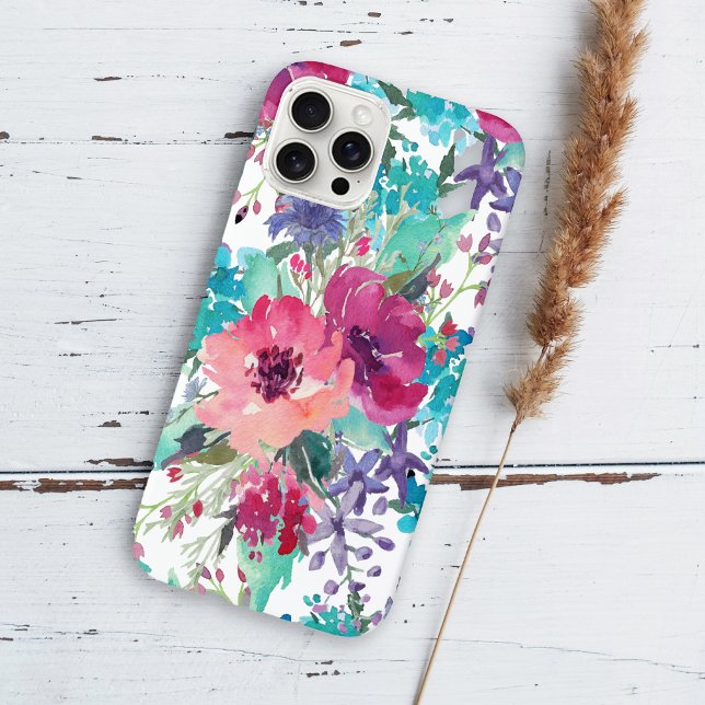Colorful Watercolor Floral Pattern Case-Mate iPhone Case