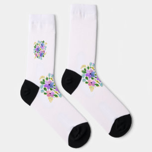 Colorful Watercolor Floral Socks