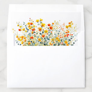 Colorful Watercolor Floral Wedding Envelope Liner