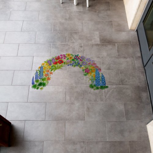 Colorful Watercolor Flower Arch Floor Decals