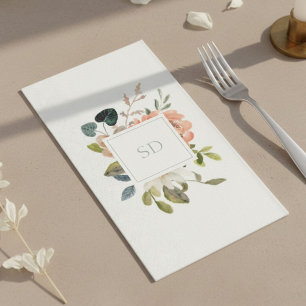 Colorful Watercolor Flower Paper Napkin