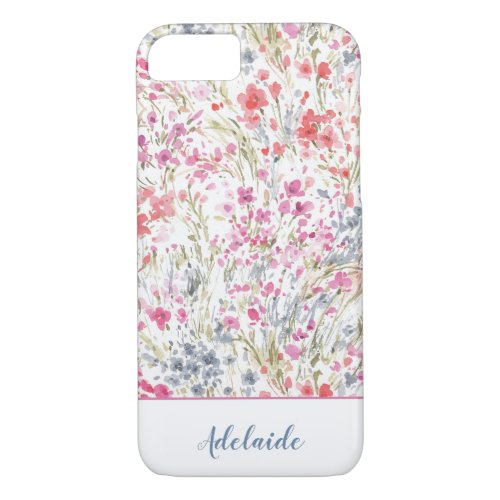 Colorful Watercolor Flower Pattern iPhone 87 Case