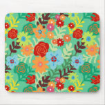 Colorful Watercolor Flowers Fine Floral Mouse Pad at Zazzle