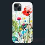 Colorful Watercolor Flowers Illustration iPhone 13 Case<br><div class="desc">Colorful cool spring flowers watercolor illustration</div>