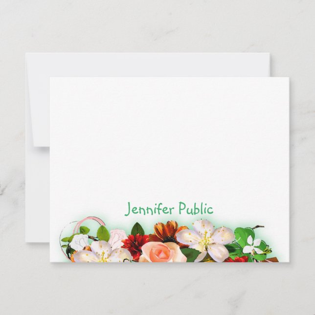 Colorful Watercolor Flowers Template Hand Script (Front)