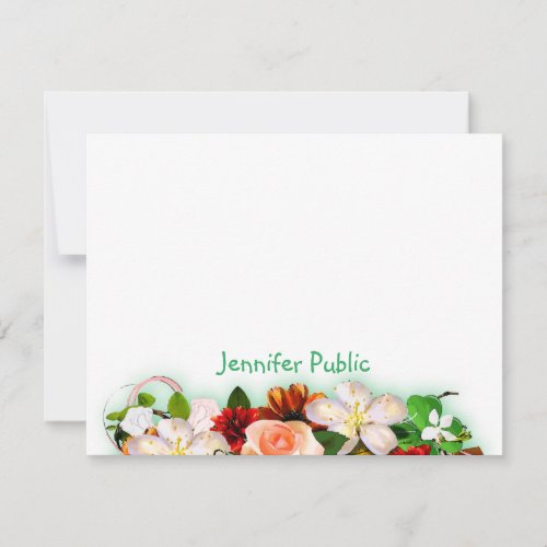 Colorful Watercolor Flowers Template Hand Script