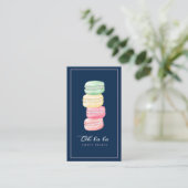 Colorful Watercolor French Macaron Bakery & Sweets Business Card (Standing Front)