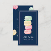 Colorful Watercolor French Macaron Bakery & Sweets Business Card (Front/Back)