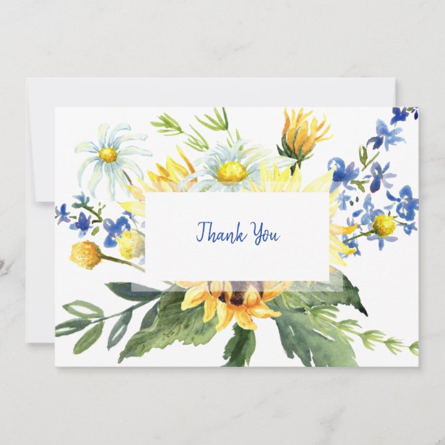 Colorful Watercolor Funeral Thank You Name Message Card (Front)