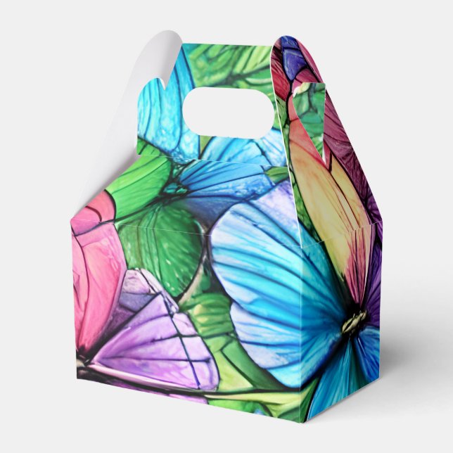 Colorful Watercolor Garden Favor Boxes (Front Side)