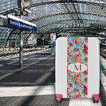 Colorful Watercolor Garden Floral  Luggage<br><div class="desc">A pretty and feminine suitcase with a monogram and a colorful floral pattern in watercolors on the front in blue, pink, red and green. This charming floral case can be personalized to suit, while the pink and blue handle, bumper and wheels (currently in blue and pink) can be changed as...</div>