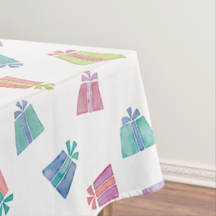 Colorful watercolor gifts party design tablecloth