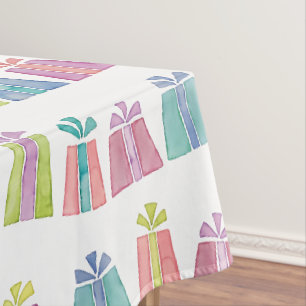 Colorful watercolor gifts/presents party design tablecloth