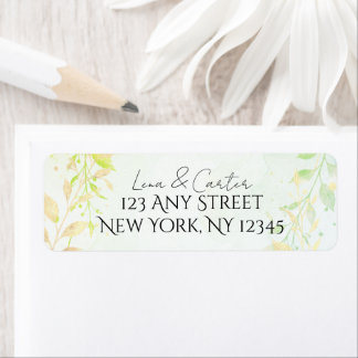 Colorful Watercolor Gold Foil Minimalist Label