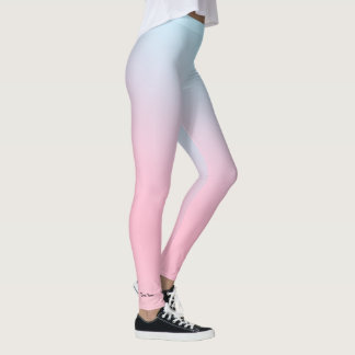 Colorful Watercolor gradient Personalized Name Leggings