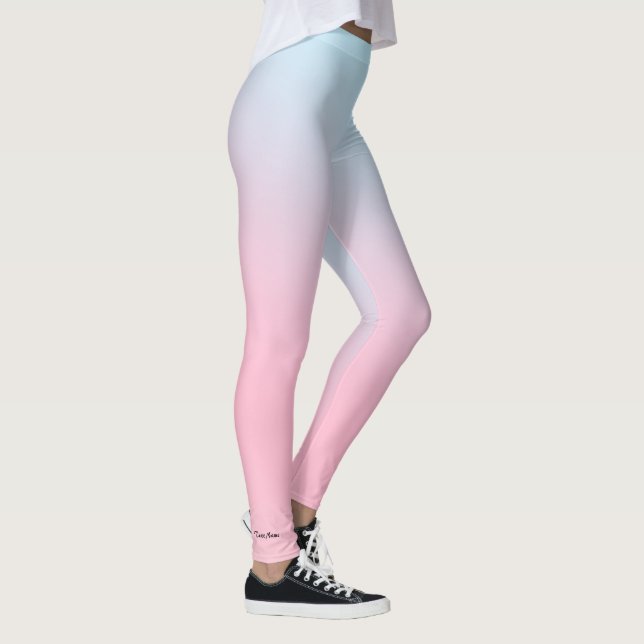 Colorful Watercolor gradient Personalized Name Leggings (Right)
