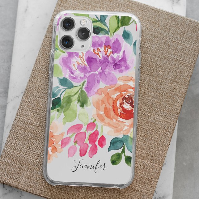 Colorful Watercolor Hand Painted Flowers Speck iPhone Case (Creator Uploaded)