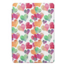 Colorful Watercolor Hearts Cute Girly Pattern iPad Pro Cover Colorful Watercolor Hearts Cute Girly Pattern iPad Pro Cover