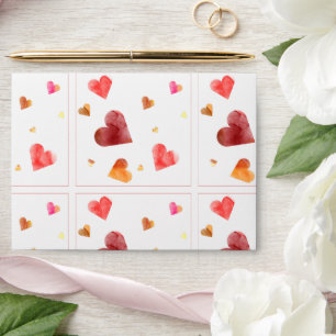 Colorful Watercolor Hearts Envelope