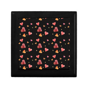 Colorful Watercolor Hearts Jewelry Box