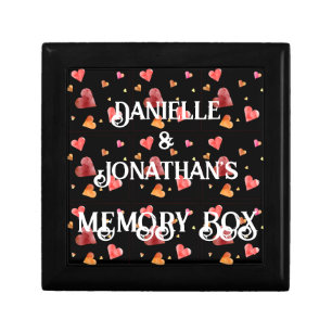 Colorful Watercolor Hearts Memory Box