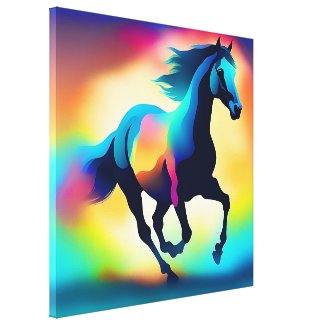 Colorful watercolor horse 