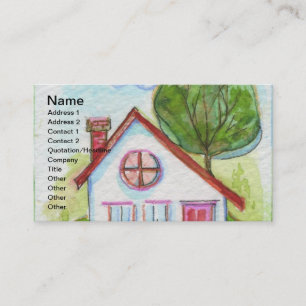 Colorful Watercolor House Business Card