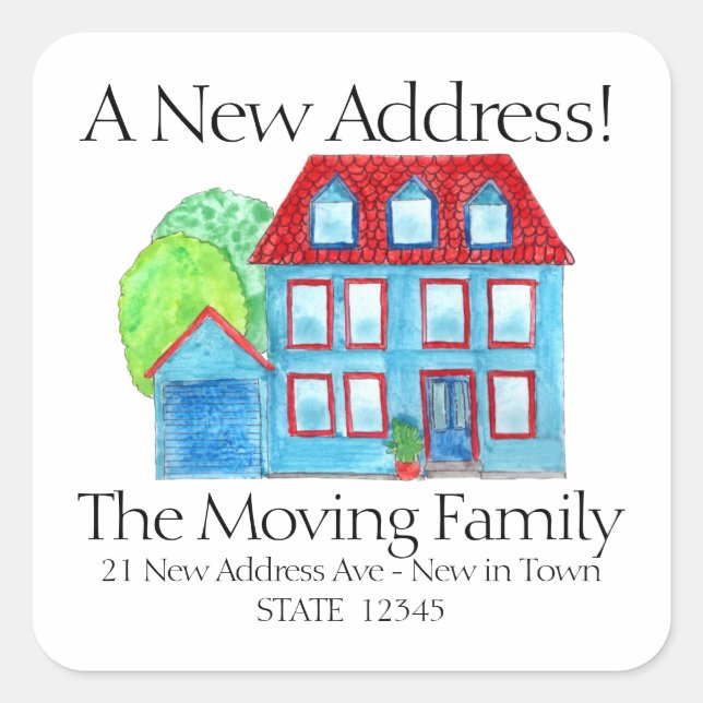 Colorful watercolor house envelope seal (Front)