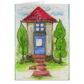 Colorful Watercolor House Painting Cards