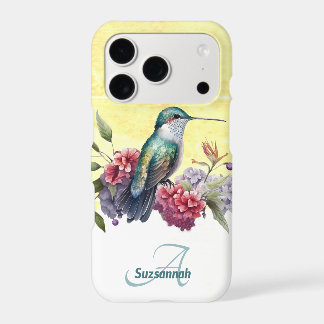 Colorful Watercolor Hummingbird Personalized  iPhone 17 Pro Case