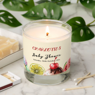 Colorful Watercolor Ice Cream Sweet Baby Shower Scented Candle