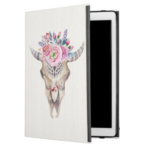 Colorful Watercolor Illustration Bull Skull iPad Pro 129 Case