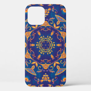 Colorful watercolor kaleidoscope mandala. Oriental iPhone 12 Case