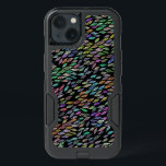 Colorful Watercolor Leaves Feathers Pattern Black iPhone 13 Case<br><div class="desc">Add some flair to your phone with this pretty colorful Leaf pattern. Hand painted by me, for you! Check my shop for more colors and patterns, plus matching accessories like totes, flip flops, bathmats, towels, cosmetic pouches, mugs and shower curtains. You can always add your own text. Let me know...</div>