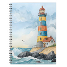 Colorful Watercolor Lighthouse