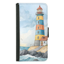 Colorful Watercolor Lighthouse