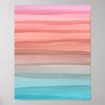 Colorful Watercolor Lines Gradient Art Poster at Zazzle